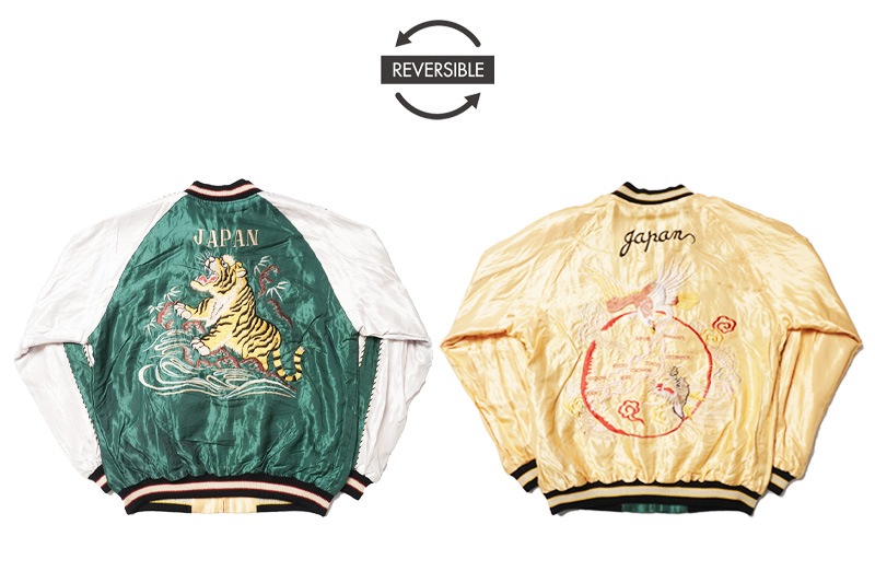 TAILOR TOYO ơ顼ΡEarly 1950s Style Acetate Souvenir Jacket  ROARING TIGER  JAPAN MAP  TT15682-145