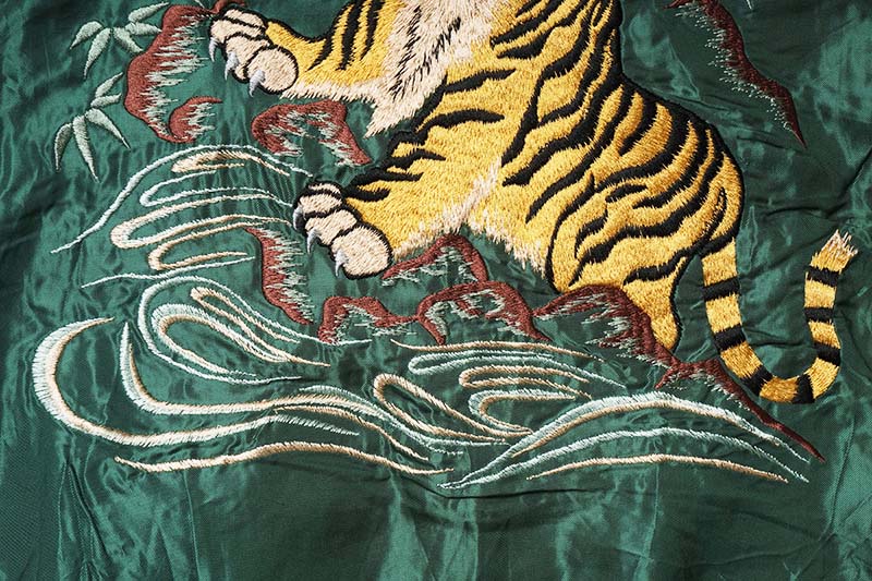 TAILOR TOYO ơ顼ΡEarly 1950s Style Acetate Souvenir Jacket  ROARING TIGER  JAPAN MAP  TT15682-145