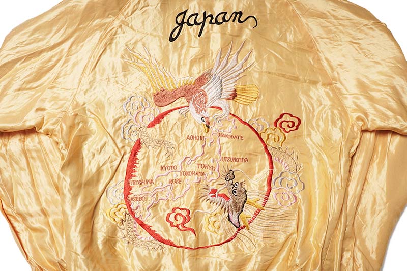 TAILOR TOYO ơ顼ΡEarly 1950s Style Acetate Souvenir Jacket  ROARING TIGER  JAPAN MAP  TT15682-145