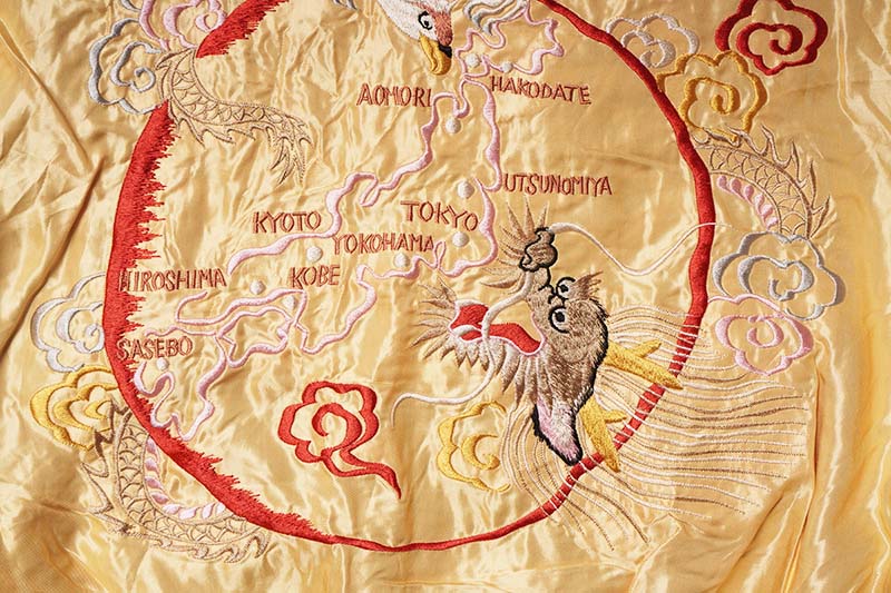 TAILOR TOYO ơ顼ΡEarly 1950s Style Acetate Souvenir Jacket  ROARING TIGER  JAPAN MAP  TT15682-145