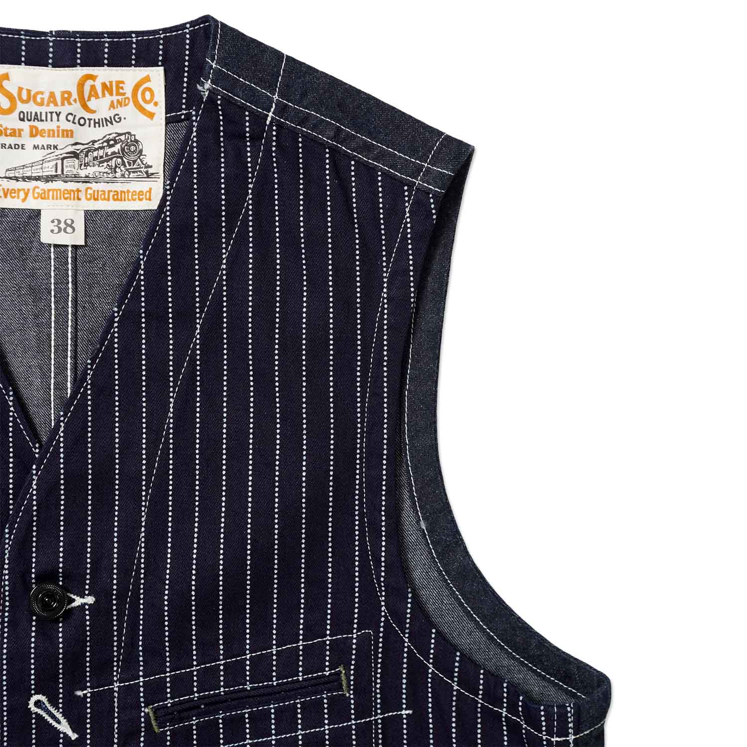 SUGAR CANE ���奬�������� �٥��� 9oz. WABASH STRIPE WORK VEST  SC12654