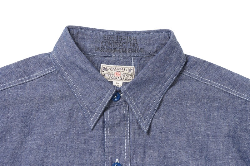 BUZZ RICKSON'S Хꥯ Ⱦµ  "BLUE CHAMBRAY WORK SHIRTS" BR35856