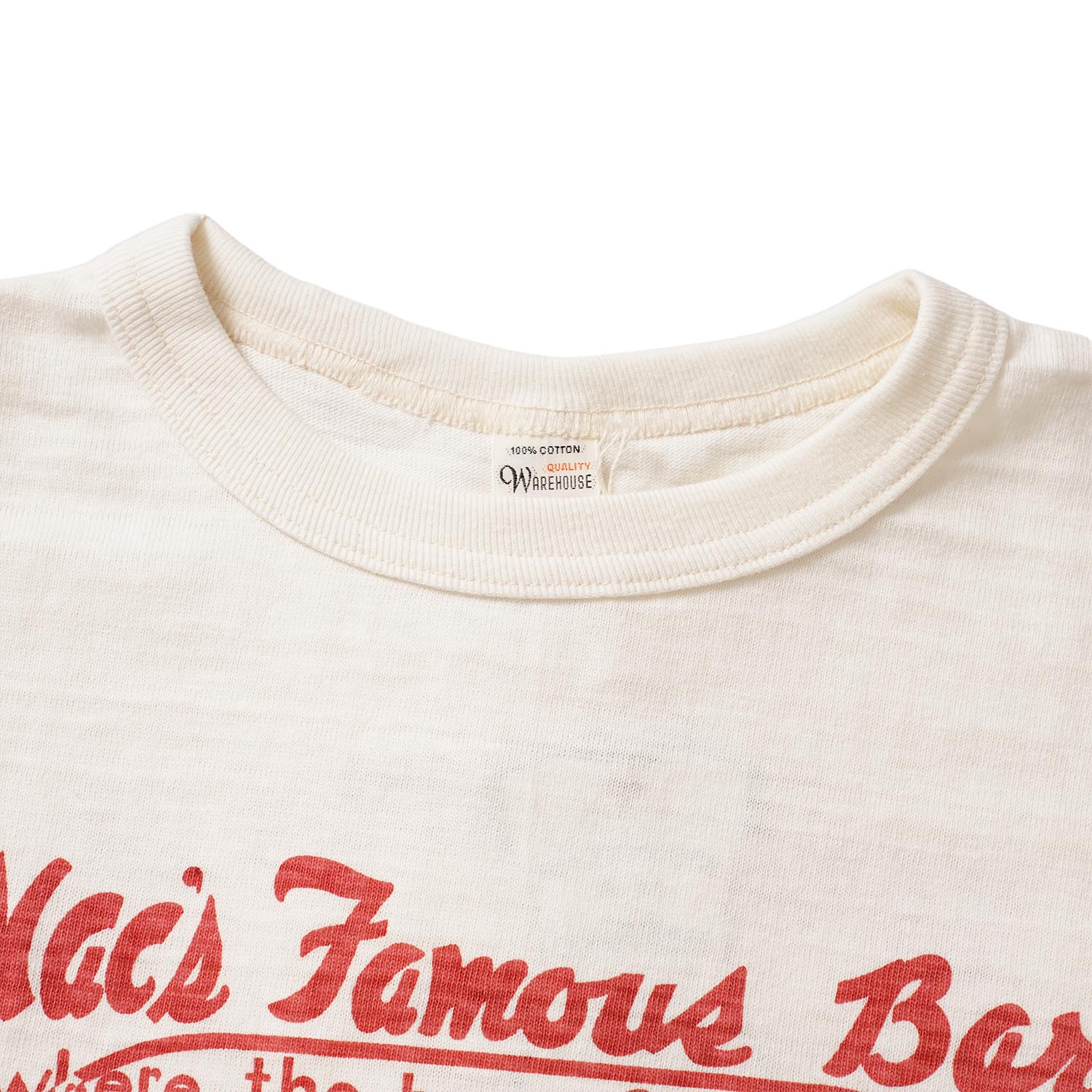 WAREHOUSE �������ϥ��� 7ʬµ �١����ܡ���T Lot.4800 "MAC'S FAMOUS BAR" 4800-MAC(26SS)