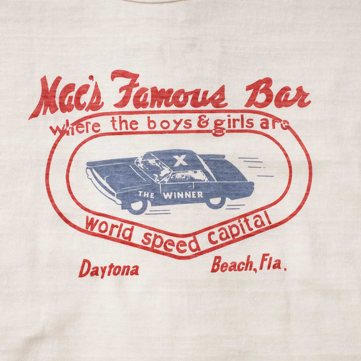 WAREHOUSE �������ϥ��� 7ʬµ �١����ܡ���T Lot.4800 "MAC'S FAMOUS BAR" 4800-MAC(26SS)
