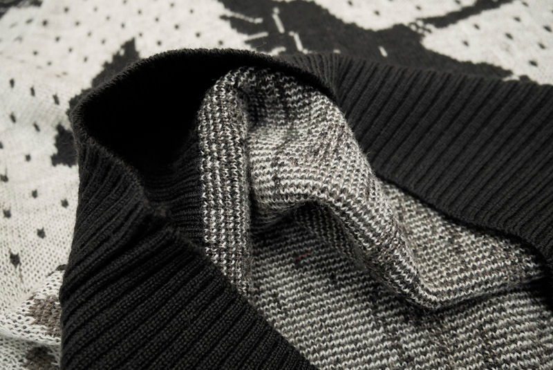 BELAFONTE �٥�ե����  �˥åȥ�������  RAGTIME WILD DUCK V NECK SWEATER (BLK x GRY)  BF-20-014-1