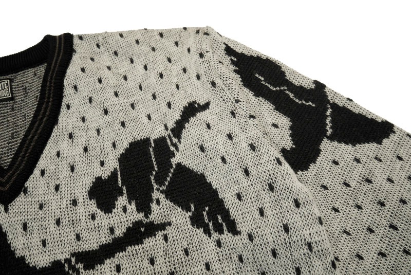 BELAFONTE �٥�ե����  �˥åȥ�������  RAGTIME WILD DUCK V NECK SWEATER (BLK x GRY)  BF-20-014-1
