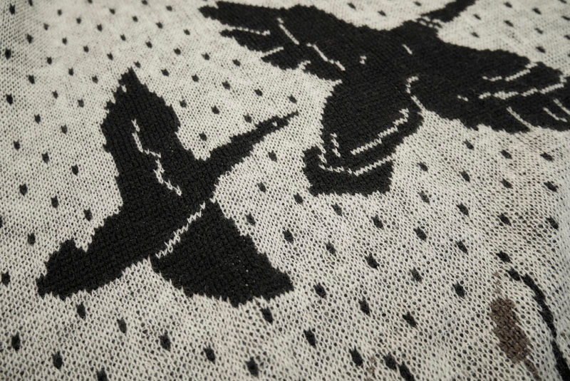 BELAFONTE �٥�ե����  �˥åȥ�������  RAGTIME WILD DUCK V NECK SWEATER (BLK x GRY)  BF-20-014-1
