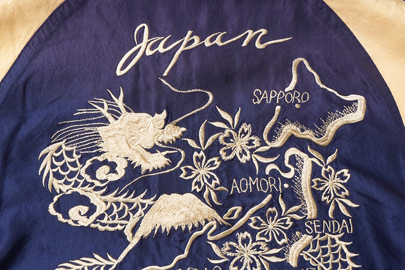 TAILOR TOYO ơ顼ΡEarly 1950s Style Acetate Souvenir Jacket  TIGER HEAD  JAPAN MAP (AGING MODEL)  TT15710-145