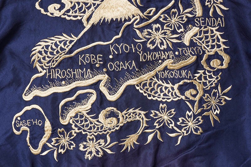 TAILOR TOYO ơ顼ΡEarly 1950s Style Acetate Souvenir Jacket  TIGER HEAD  JAPAN MAP (AGING MODEL)  TT15710-145