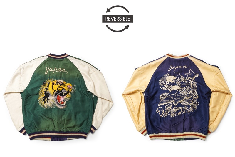 TAILOR TOYO ơ顼ΡEarly 1950s Style Acetate Souvenir Jacket  TIGER HEAD  JAPAN MAP (AGING MODEL)  TT15710-145