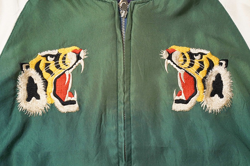 TAILOR TOYO ơ顼ΡEarly 1950s Style Acetate Souvenir Jacket  TIGER HEAD  JAPAN MAP (AGING MODEL)  TT15710-145