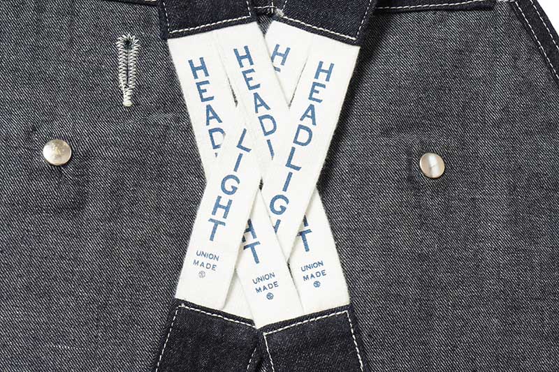 HEADLIGHT �إåɥ饤�� �����С�������  "11oz. BLUE DENIM LOW BACK OVERALLS"  HD42554