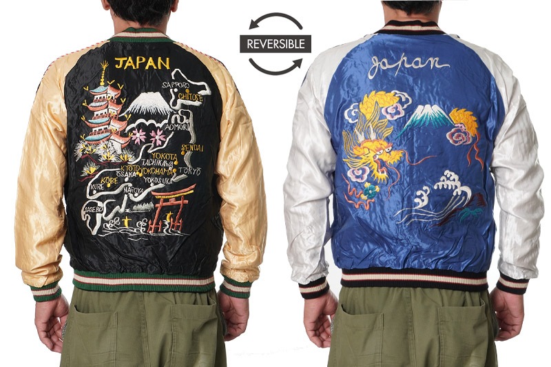 TAILOR TOYO �ơ��顼���� ��������� Early 1950s Style Acetate Souvenir Jacket ��JAPAN MAP�� �� ��GOLD DRAGON�� TT15542-119