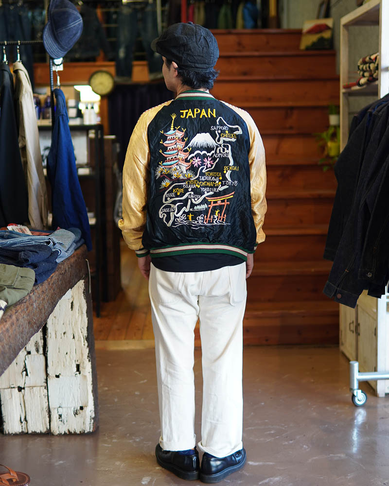 TAILOR TOYO �ơ��顼���� ��������� Early 1950s Style Acetate Souvenir Jacket ��JAPAN MAP�� �� ��GOLD DRAGON�� TT15542-119