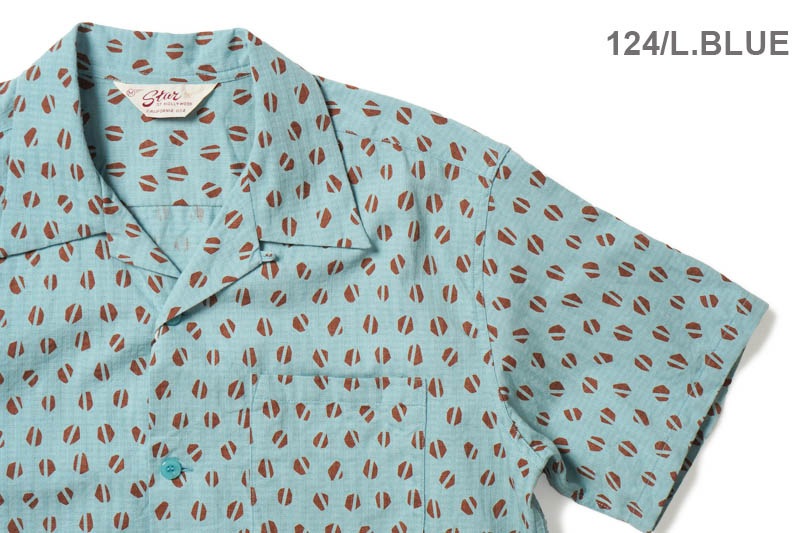 STAR OF HOLLYWOOD ���������֥ϥꥦ�å� Ⱦµ ����� DOBBY COTTON OPEN SHIRT "BLUE MOUNTAIN"  SH39498