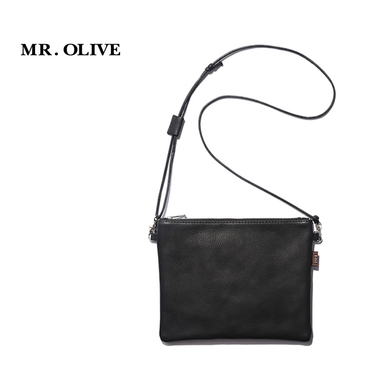MR.OLIVE �ߥ��������꡼�� �����å���  E.O.I / WATER PROOF WASHABLE LEATHER  "ZIPPER SMALL SACOCHE"  ME680