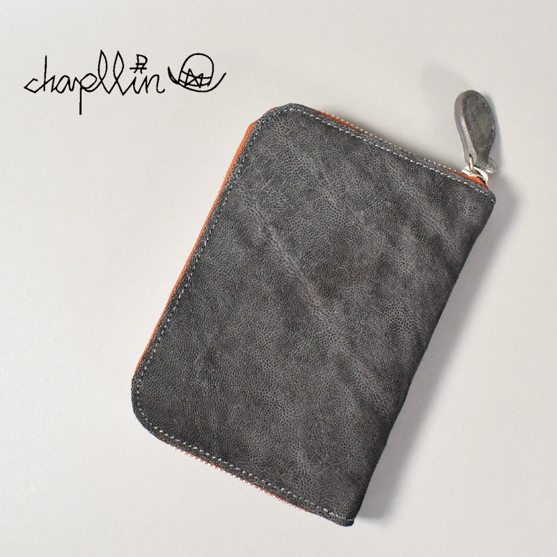 chapllin ����åץ�� �ߥɥ륦����å� ��ELEPHANT LEATHER MIDDLE WALLET�� GRAY/CAMEL CPW-RZM-EL