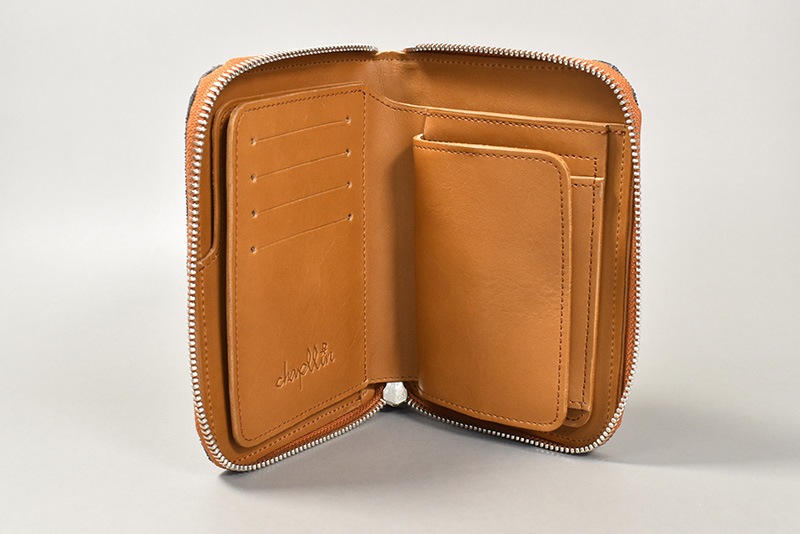 chapllin ����åץ�� �ߥɥ륦����å� ��ELEPHANT LEATHER MIDDLE WALLET�� GRAY/CAMEL CPW-RZM-EL