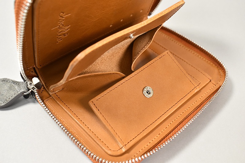 chapllin ����åץ�� �ߥɥ륦����å� ��ELEPHANT LEATHER MIDDLE WALLET�� GRAY/CAMEL CPW-RZM-EL