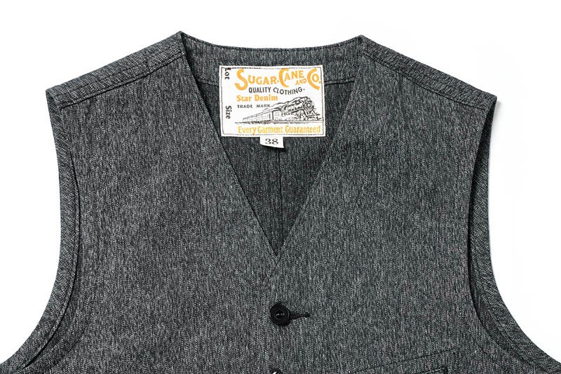 SUGAR CANE ���奬�������� �٥��� 9oz. BLACK COVERT WORK VEST SC12795