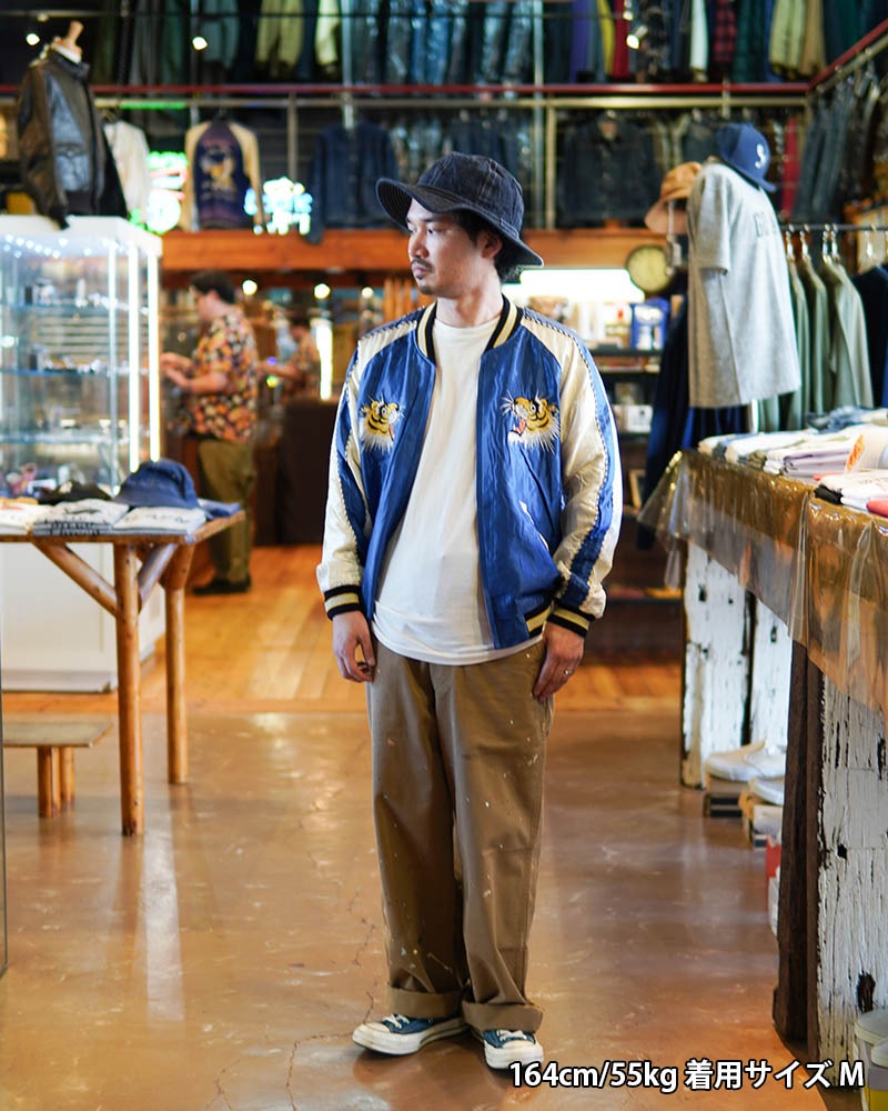 TAILOR TOYO ơ顼  Mid 1950s Style Acetate Souvenir Jacket ROARING TIGER  BLACK DRAGON TT15542-125