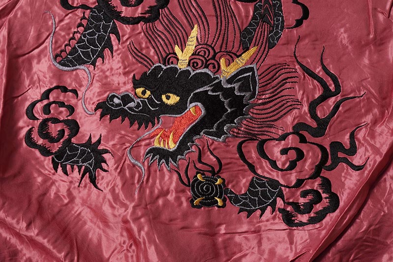 TAILOR TOYO ơ顼  Mid 1950s Style Acetate Souvenir Jacket ROARING TIGER  BLACK DRAGON TT15542-125
