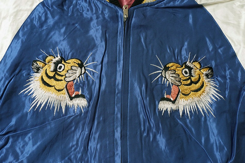 TAILOR TOYO ơ顼  Mid 1950s Style Acetate Souvenir Jacket ROARING TIGER  BLACK DRAGON TT15542-125