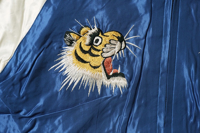 TAILOR TOYO ơ顼  Mid 1950s Style Acetate Souvenir Jacket ROARING TIGER  BLACK DRAGON TT15542-125