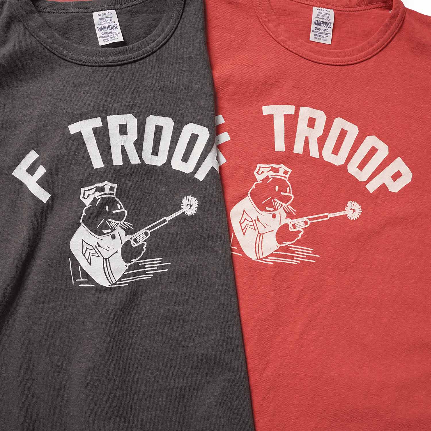 WAREHOUSE �������ϥ��� Ⱦµ T����� Lot 4064 "F TROOP"  4064-FTROOP(26SS)