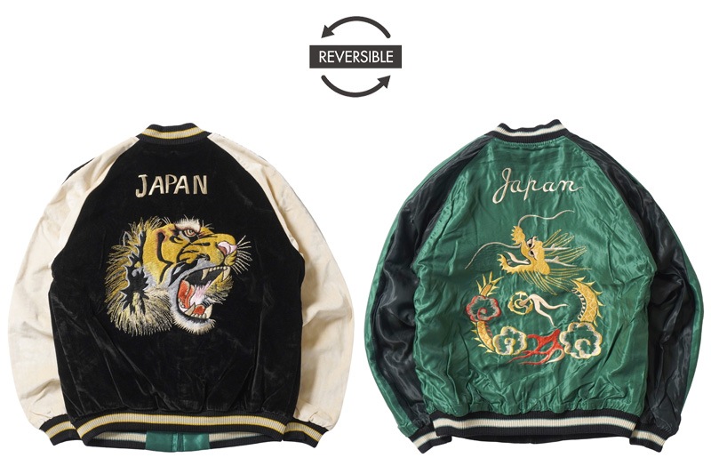 TAILOR TOYO �ơ��顼���Ρ����������Mid 1950s Style Velveteen (Two-tone) �� Acetate Souvenir Jacket  ��TIGER HEAD�� �� ��GOLD DRAGON��  TT15795-119