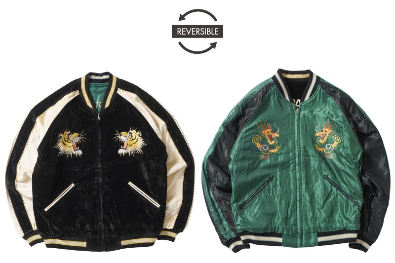 TAILOR TOYO �ơ��顼���Ρ����������Mid 1950s Style Velveteen (Two-tone) �� Acetate Souvenir Jacket  ��TIGER HEAD�� �� ��GOLD DRAGON��  TT15795-119
