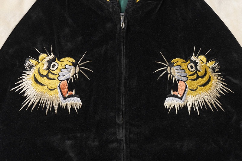 TAILOR TOYO �ơ��顼���Ρ����������Mid 1950s Style Velveteen (Two-tone) �� Acetate Souvenir Jacket  ��TIGER HEAD�� �� ��GOLD DRAGON��  TT15795-119