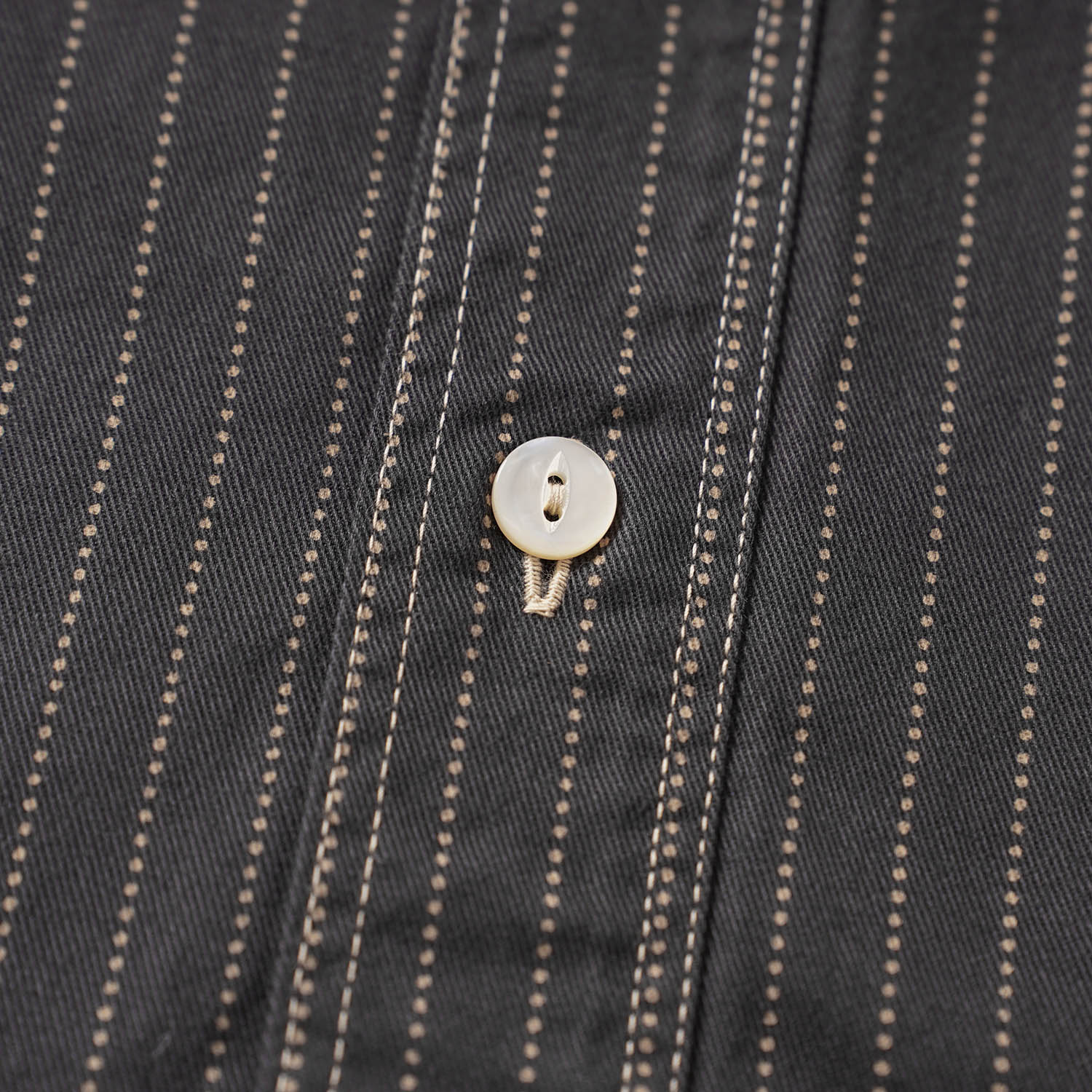SUGAR CANE ���奬�������� Ⱦµ����� ��FICTION ROMANCE 8.5oz. BLACK WABASH STRIPE WORK SHIRT (SHORT SLEEVE)�� SC39702