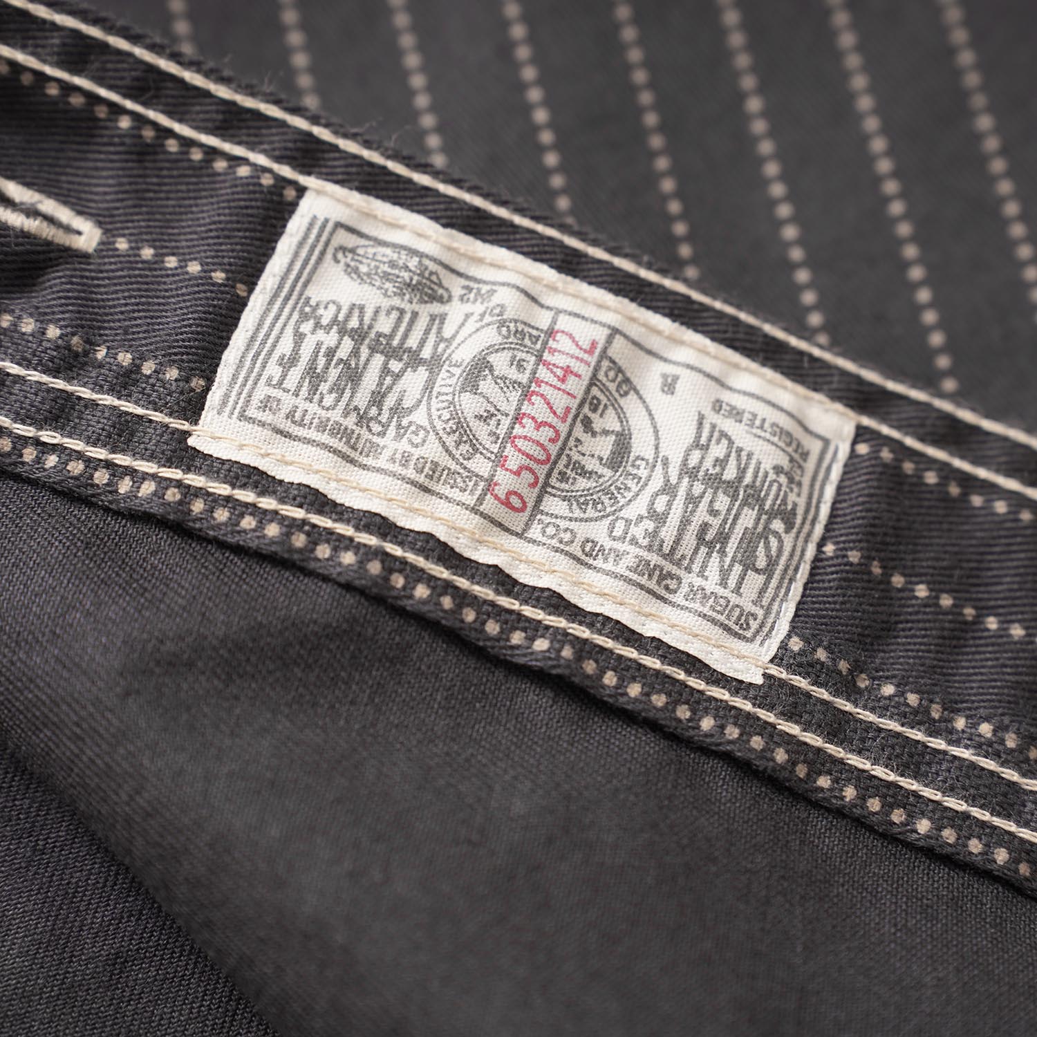 SUGAR CANE ���奬�������� Ⱦµ����� ��FICTION ROMANCE 8.5oz. BLACK WABASH STRIPE WORK SHIRT (SHORT SLEEVE)�� SC39702