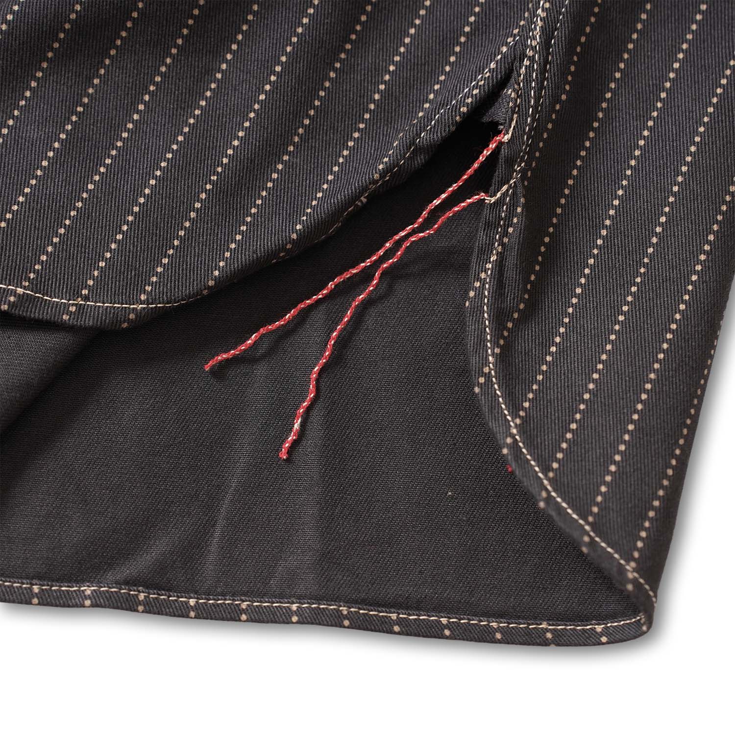 SUGAR CANE ���奬�������� Ⱦµ����� ��FICTION ROMANCE 8.5oz. BLACK WABASH STRIPE WORK SHIRT (SHORT SLEEVE)�� SC39702