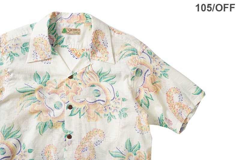 SUN SURF ���󥵡��� Ⱦµ �����ϥ���� COTTON �� LINEN OPEN SHIRT ��MACINTOSH UKULELE��  SS39283