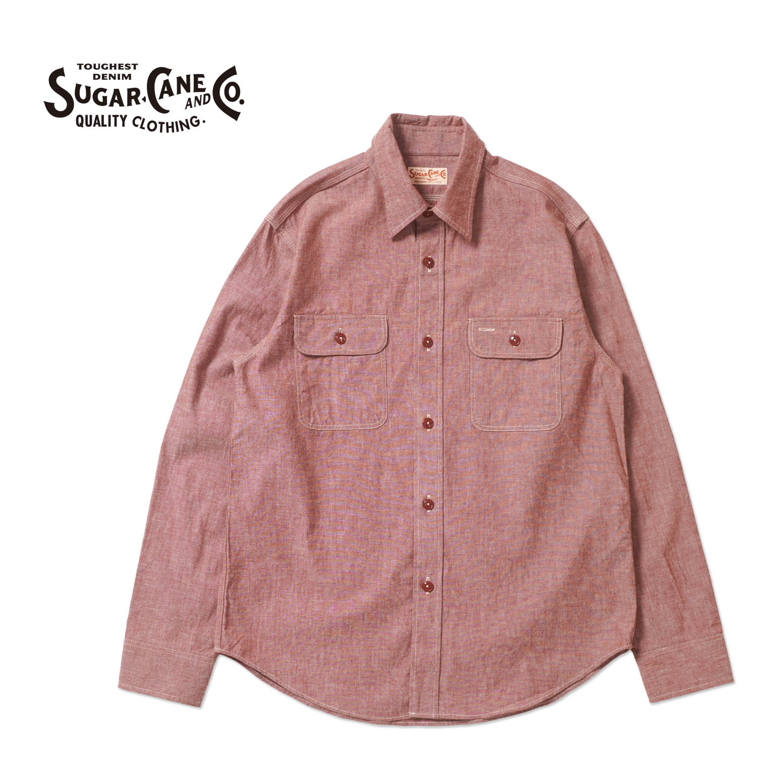 SUGAR CANE ���奬�������� Ĺµ ����� "RED CHAMBRAY WORK SHIRT"(LONG SLEEVE)  SC29682