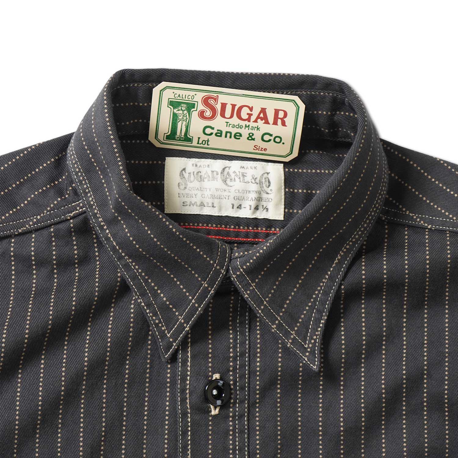 SUGAR CANE ���奬�������� Ĺµ ����� "FICTION ROMANCE 8.5oz. BLACK WABASH STRIPE WORK SHIRT"  SC29585