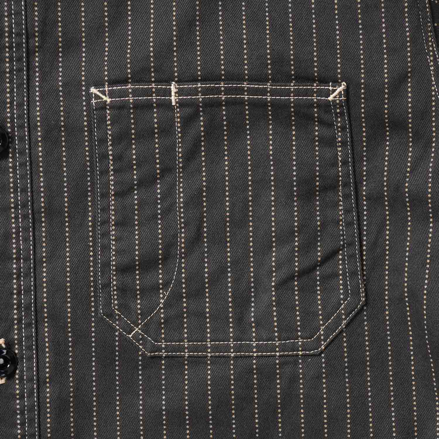 SUGAR CANE ���奬�������� Ĺµ ����� "FICTION ROMANCE 8.5oz. BLACK WABASH STRIPE WORK SHIRT"  SC29585