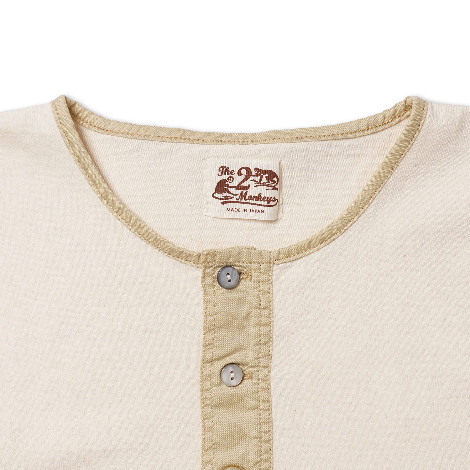 The 2 Monkeys �� �ġ���󥭡��� Ⱦµ�إ�꡼�ͥå� T�����  ��Classic Henley Shirt��  TM12244