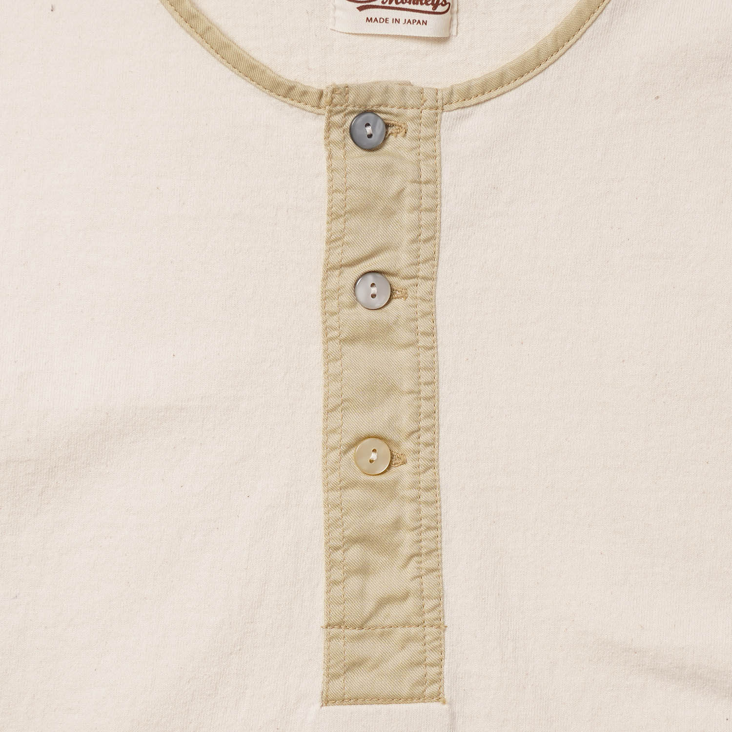 The 2 Monkeys �� �ġ���󥭡��� Ⱦµ�إ�꡼�ͥå� T�����  ��Classic Henley Shirt��  TM12244