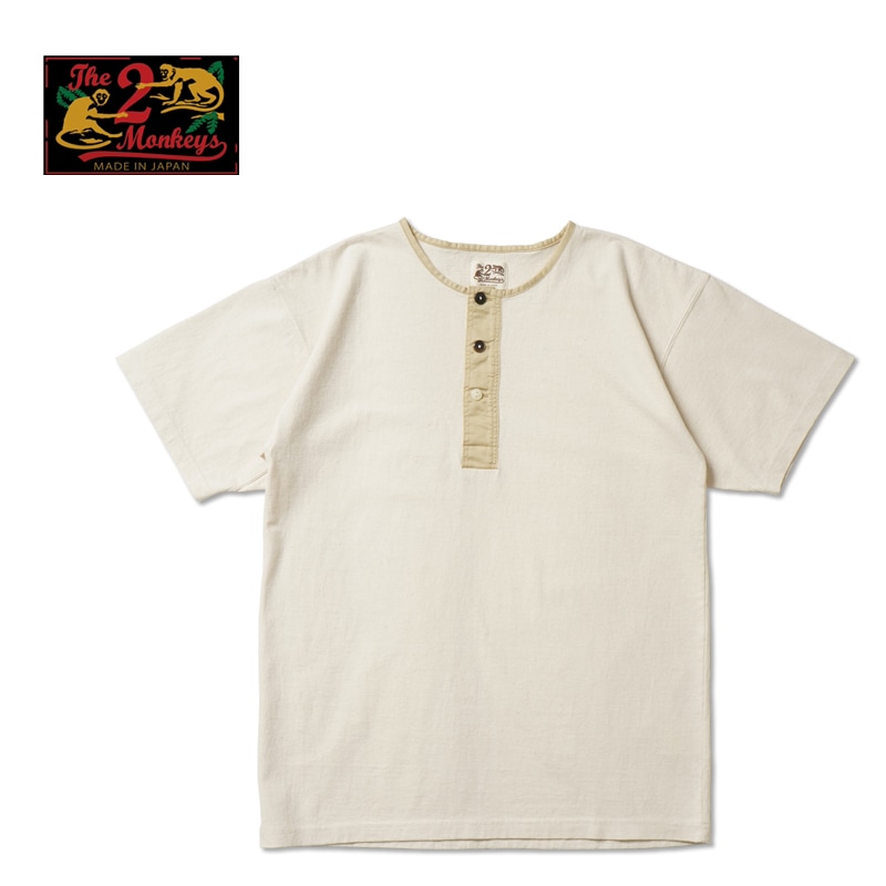 The 2 Monkeys �� �ġ���󥭡��� Ⱦµ�إ�꡼�ͥå� T�����  ��Classic Henley Shirt��  TM12244