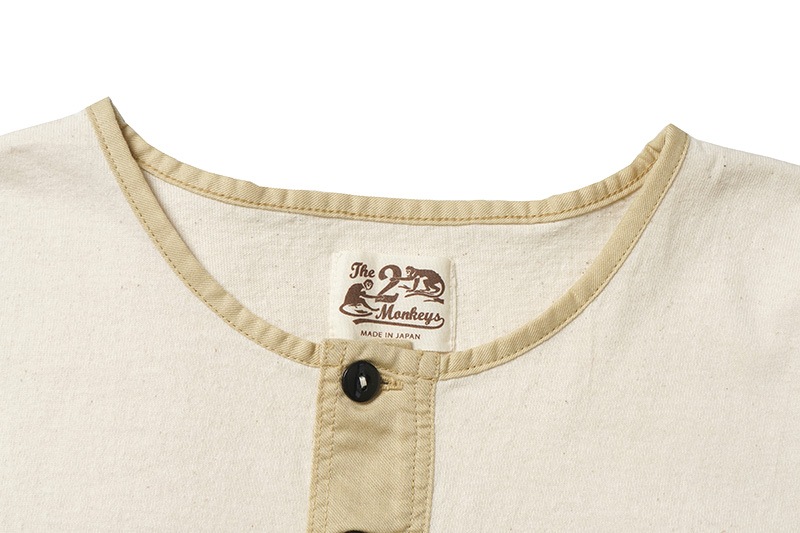 The 2 Monkeys �� �ġ���󥭡��� Ⱦµ�إ�꡼�ͥå� T�����  ��Classic Henley Shirt��  TM12244