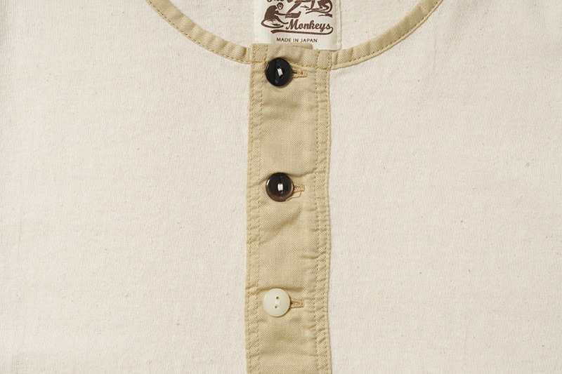 The 2 Monkeys �� �ġ���󥭡��� Ⱦµ�إ�꡼�ͥå� T�����  ��Classic Henley Shirt��  TM12244