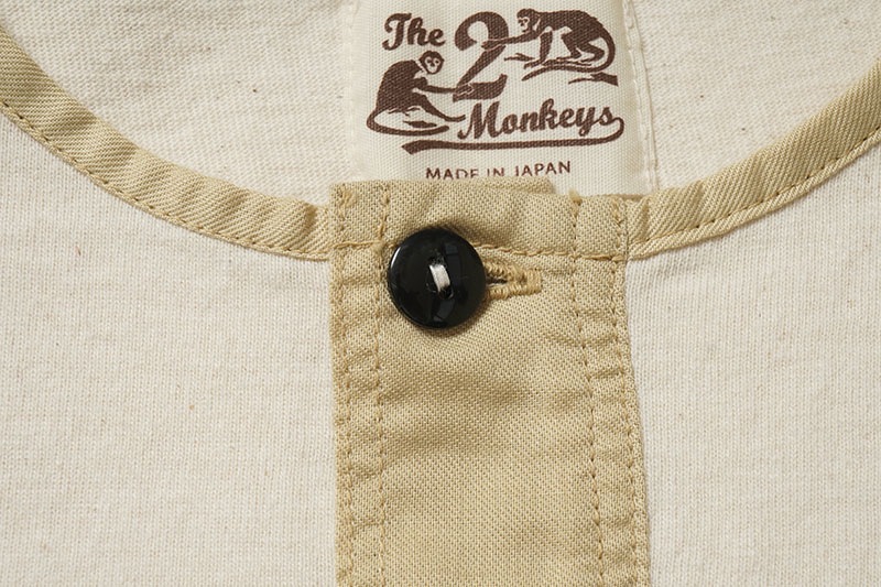 The 2 Monkeys �� �ġ���󥭡��� Ⱦµ�إ�꡼�ͥå� T�����  ��Classic Henley Shirt��  TM12244