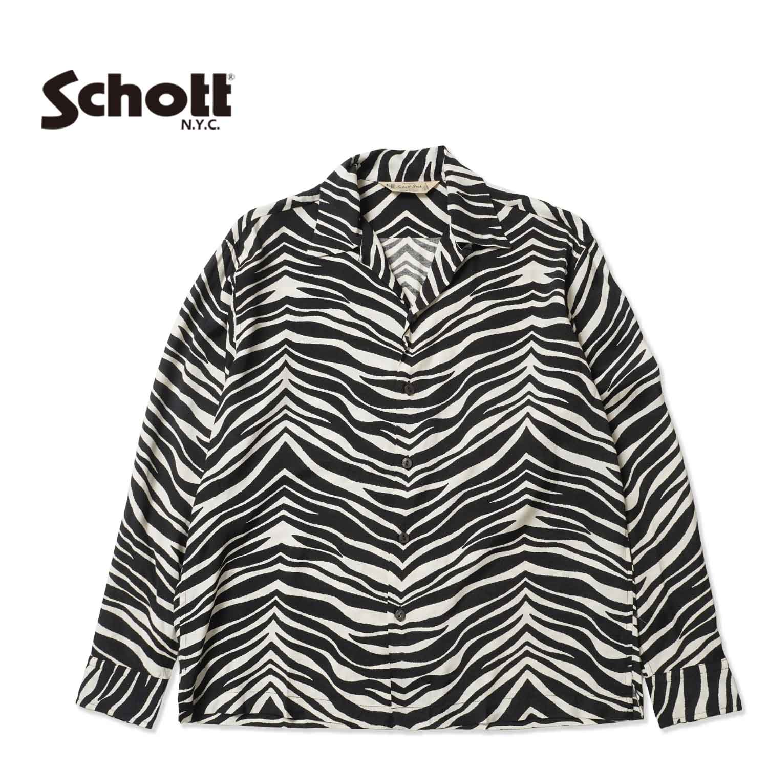Schott ����å� Ĺµ ����� ��ZEBRA RAYON SHIRT�� 782-6120006