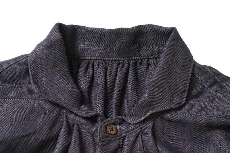 The 2 Monkeys �� �ġ���󥭡��� Ĺµ ����� �֥饦�� ��Herrinbone Linen Artisan Shirts�� TM12142