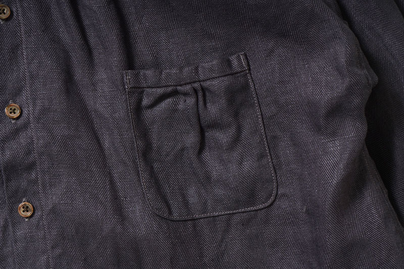 The 2 Monkeys �� �ġ���󥭡��� Ĺµ ����� �֥饦�� ��Herrinbone Linen Artisan Shirts�� TM12142