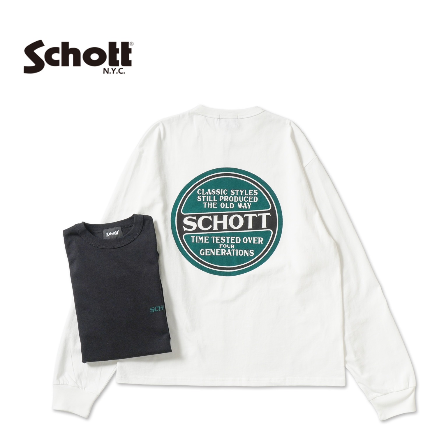 Schott ����å� Ĺµ�ԥ���� "LS CIRCLE LOGO T-SHIRT"  782-6130001