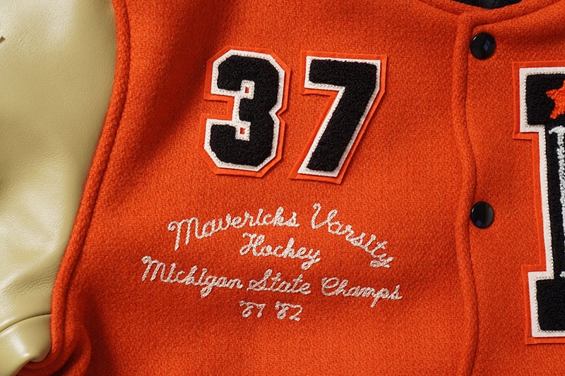 Whitesville �ۥ磻�ĥӥ� ��������� 30oz. WOOL MELTON AWARD JACKET ��MAVERICKS�� (ORANGE)  WV15782-159